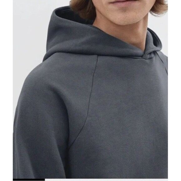 Everlane Men’s Small Hoodie Sweatshirt Gray New With Tag Kangaroo Pocket Organic - Picture 3 of 8